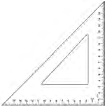The edge of the set square that meets the ruler at \( 90^\circ \) is the edge used to draw the perpendicular line.