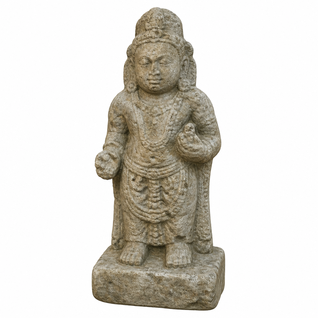 On a stone statue eaten by acid, the face and the carving slowly disappear, which is why stopping acid rain matters for protecting old heritage.