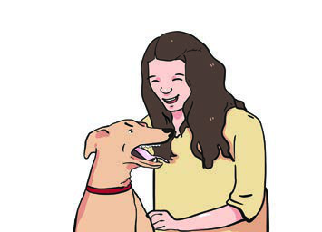 She loves her dog, but she shouldn't let it lick her face because that can spread germs.