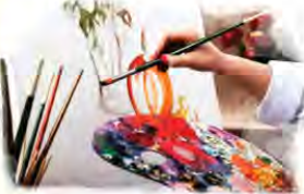 Brushes, a palette and paint: all a beginner needs to start painting.