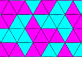 Here triangles alternate point up and point down, so counting means keeping the two directions apart.