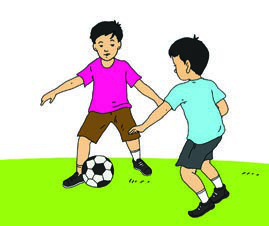 These boys can play football because they practise together.