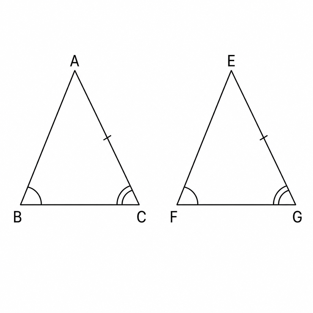 Two angles are marked and the marked side does not lie between them.
