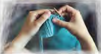 Knitting wool with two needles: a hobby that produces something useful.