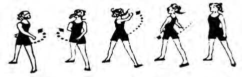 Chest and waist exercise: the feet stay planted while the arms twist and stretch from side to side.