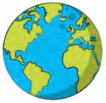 The whole outside of a globe is a curved surface, which is why it is compared with a sphere.