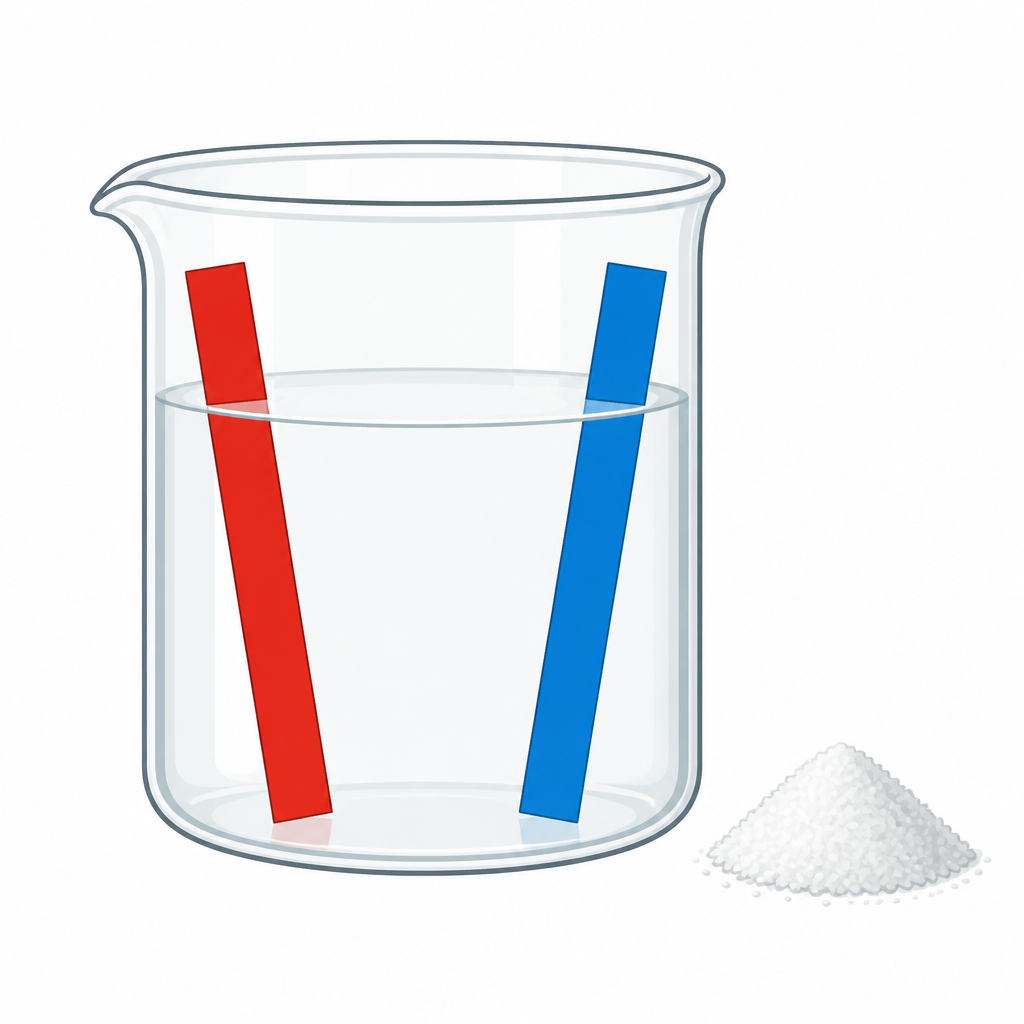 After being dipped in the salt solution the red litmus stays red and the blue litmus stays blue, which is how a neutral salt shows that it does not change an indicator.