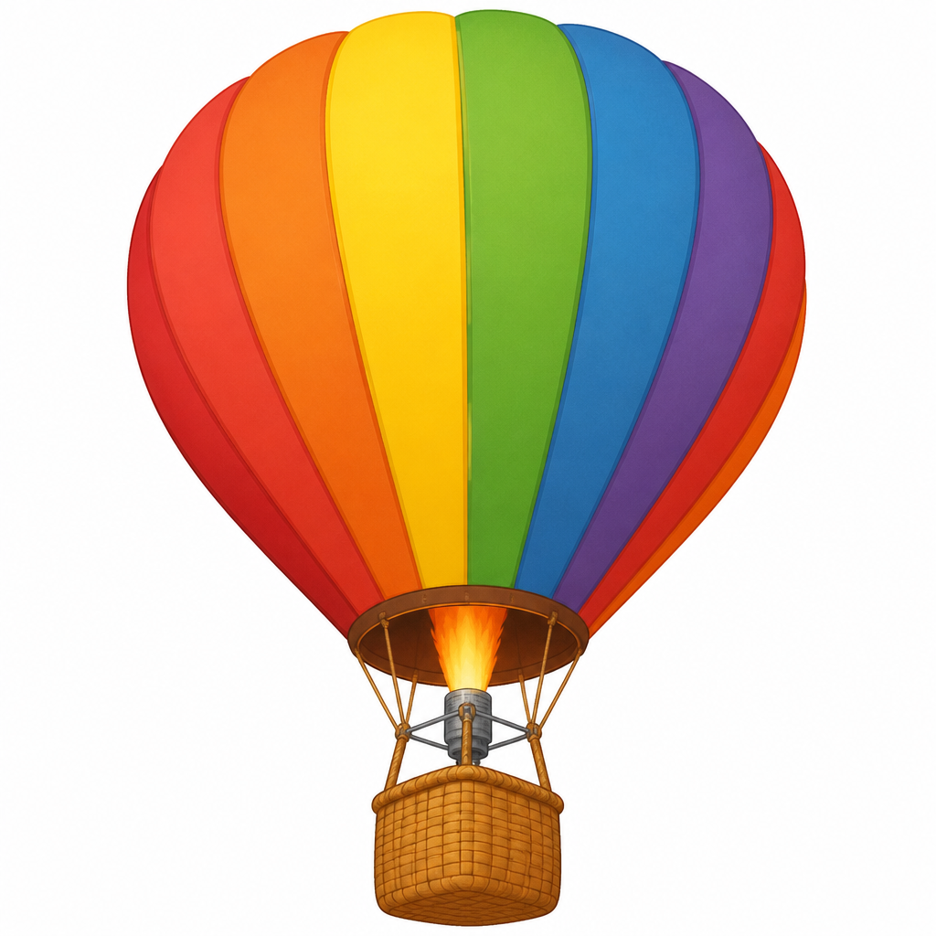 When the air inside the balloon is heated it becomes light, and the cooler air around it pushes the balloon up.