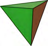 A solid whose every face is a triangle, with three faces meeting at each corner.