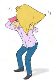 He can carry a heavy sack.