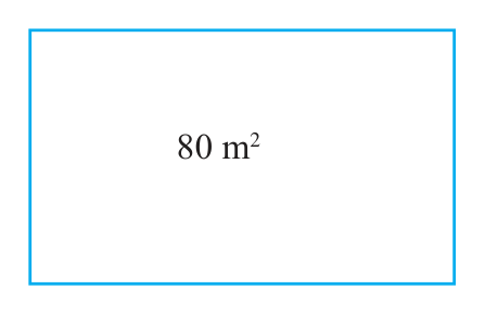 The office floor, with only its area of 80 m² known.