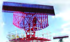 An airport surveillance radar. It sends out microwaves to find the position of aircraft in the sky and helps control air traffic.