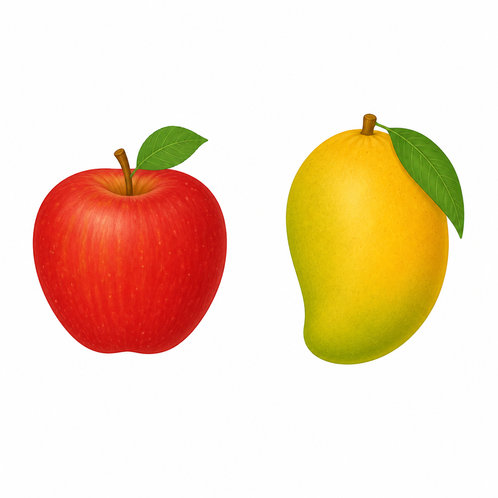 We say an apple but a mango, because apple begins with a vowel sound and mango begins with a consonant sound.