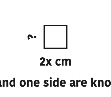 A rectangle showing that when the area and one side are known, the other side comes from a division.