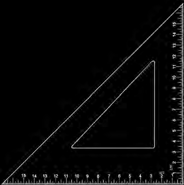 The \( 45^\circ \) set square, whose angles are \( 90^\circ \), \( 45^\circ \) and \( 45^\circ \).