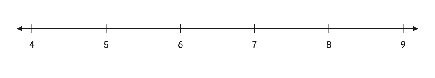 The point 5.8 lies nearer to 6 than to 5, and the point 7.3 lies nearer to 7 than to 8.