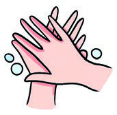 Lathering and rubbing the back of each hand.