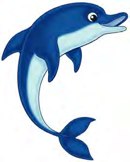 A dolphin dancing happily in the deep sea.