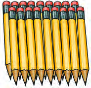 A set of objects that is easy to count: the pencils can be counted one by one and the total said aloud.