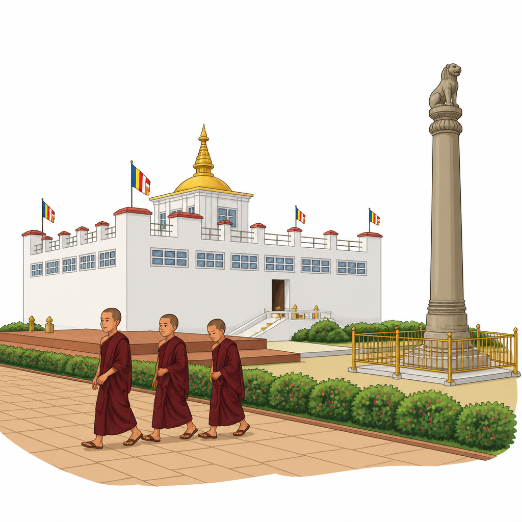 बुद्धको जन्मस्थान जनाउने मन्दिर र त्यसकै छेउमा उभिएको स्तम्भ एकै ठाउँमा देखेपछि मात्र लुम्बिनी किन प्रामाणिक जन्मस्थल मानिन्छ भन्ने बुझिन्छ।
