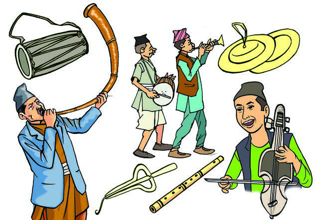 तारले रेटेर, मुखले फुकेर र गजाले ठोकेर बजाइने नेपाली लोकबाजा एकै ठाउँमा ।