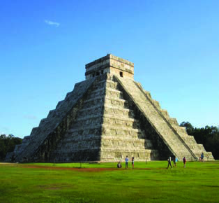 A great stepped pyramid built by the Maya. Pyramid-building was already an advanced skill of the Pre-classic Maya.