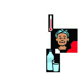 Caring for the sick person means checking the temperature regularly and giving plenty of water and rest.