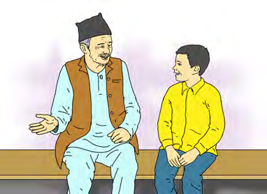 Mukesh listens as his grandfather describes how the village used to be.