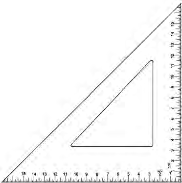 The \( 45^\circ \) set square, whose angles are \( 90^\circ \), \( 45^\circ \) and \( 45^\circ \).
