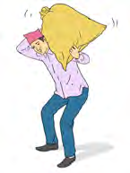 Carrying a heavy sack