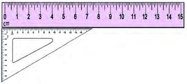The ruler makes the base of the straight angle and the set square adds a second arm to it, showing an angle larger than \( 180^\circ \).