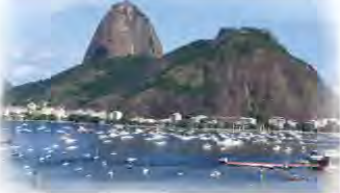 Sugarloaf with its two lower neighbouring mountains on the peninsula