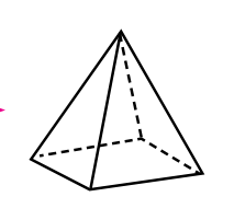 The net folded up: the four triangles meet at one vertex above the square
