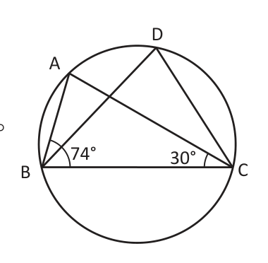 \( \angle BAC \) and \( \angle BDC \) both stand on arc BC, so knowing one gives the other.