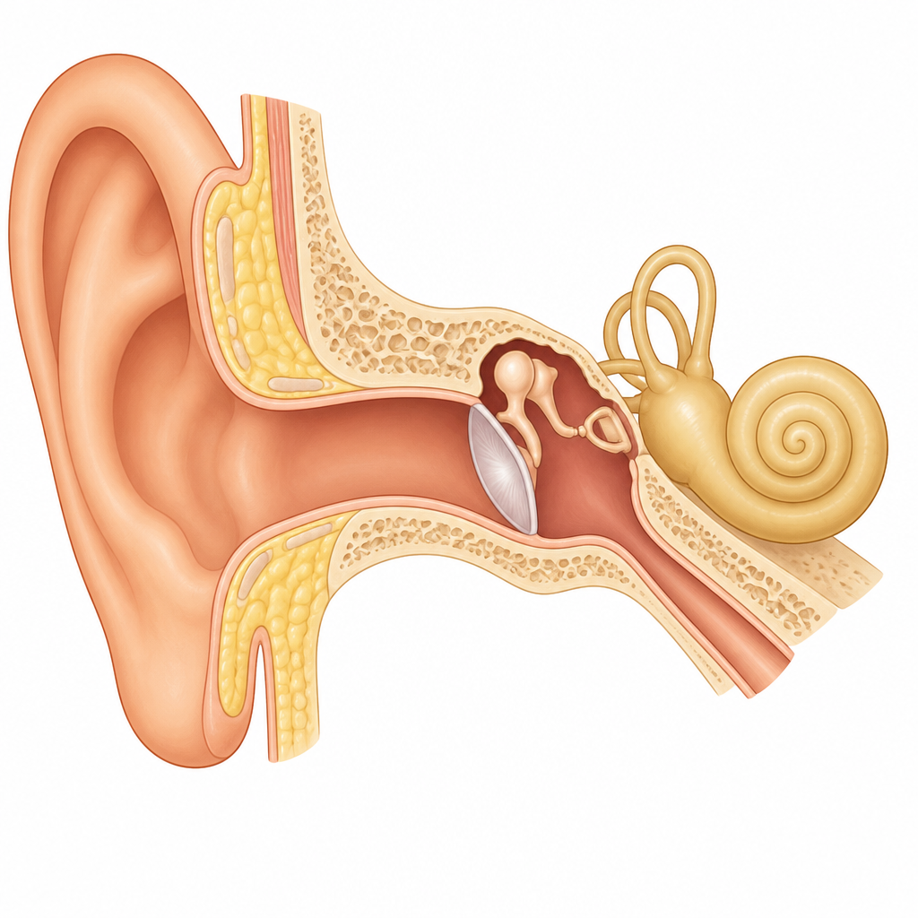 The thin membrane inside the ear, the part a very loud sound can tear.