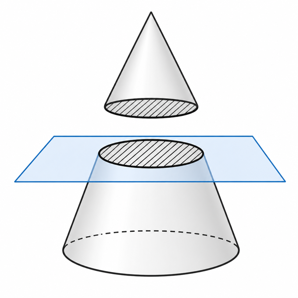 A plane parallel to the base of a cone cuts it in a circle.