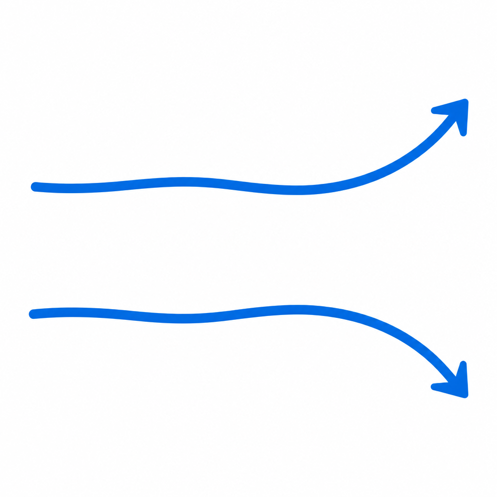 The voice climbs at the end of a rising sentence and drops at the end of a falling one.