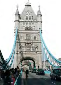Tower Bridge on the River Thames in London. Westminster Bridge crosses the same river further upstream, and from it the poet looked over the same city.