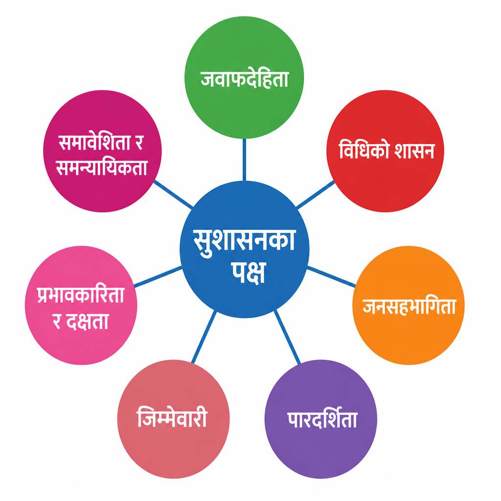 सातै पक्ष एउटै केन्द्रमा जोडिएर मात्र सुशासन बन्छ भन्ने देखाउने चक्र।