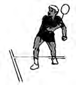 Backhand grip: a player ready to return a shuttlecock coming to the left side.