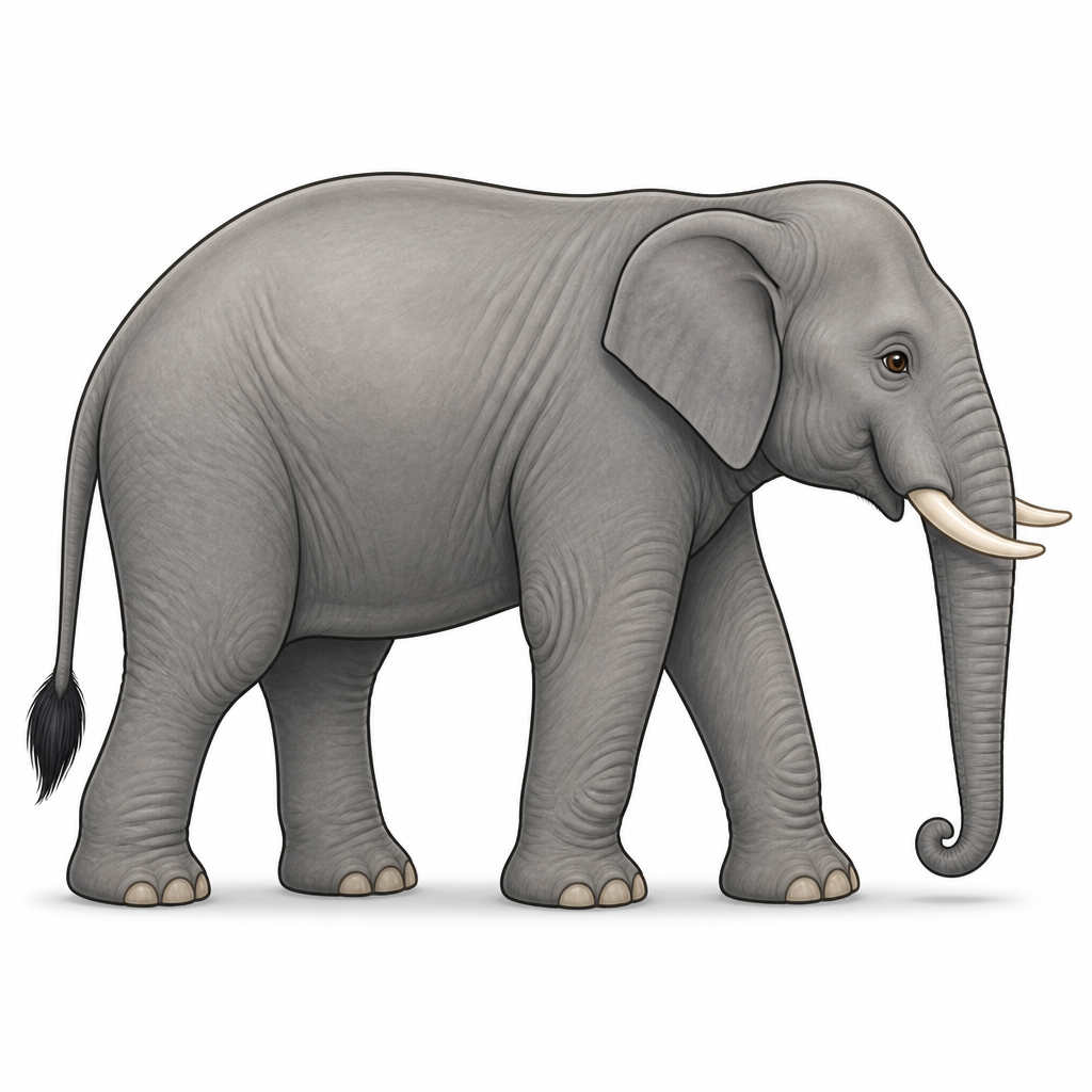 The elephant is one member of set A.