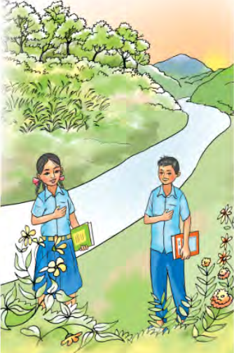 किताब बोकेर बिहानको उज्यालोतर्फ जाने बाटोमा हिँडिरहेका विद्यार्थी: ज्ञान र कर्मको यात्रा यस्तै उज्यालो बाटो हो ।