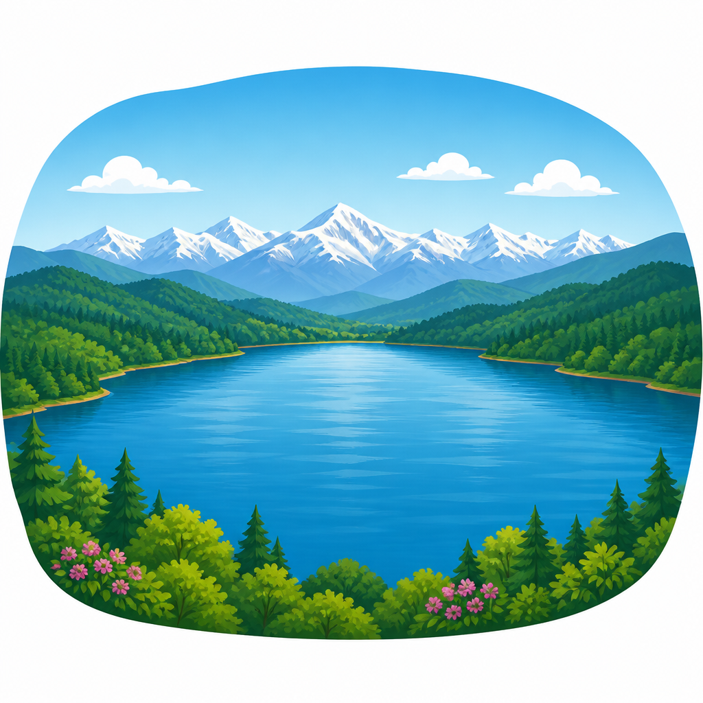 Rara Lake, the biggest fresh water lake in Nepal, lying high among forested hills.