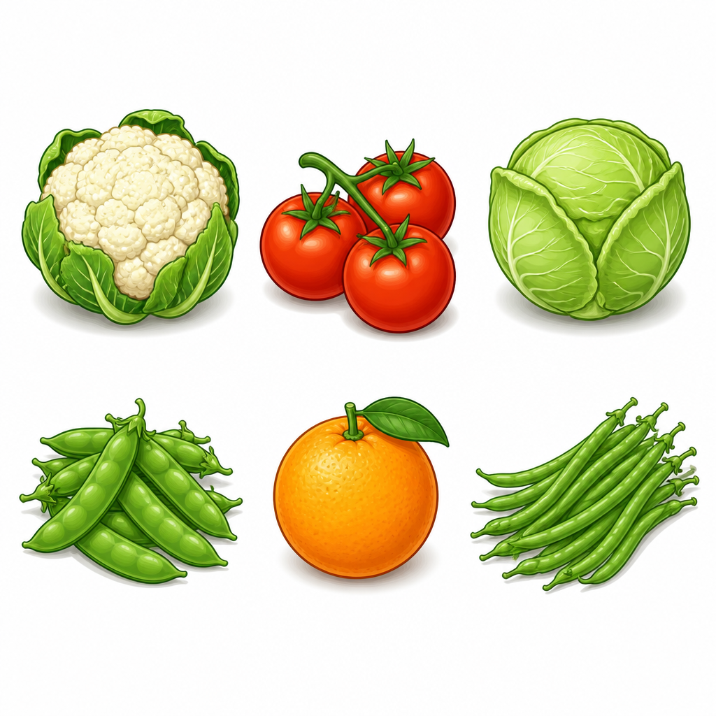 The orange placed among the vegetables is a fruit, so it is the thing that does not belong.