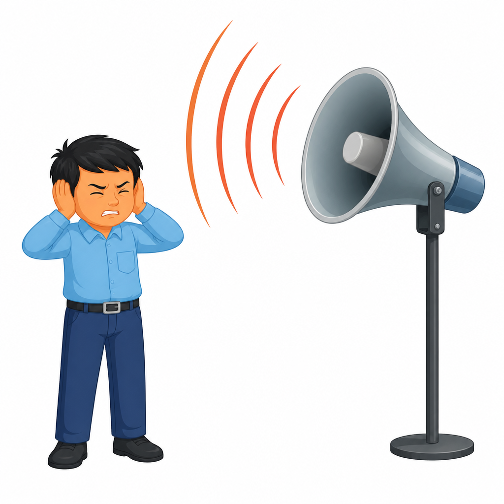 A person standing beside a speaker at full volume has to cover both ears, because that sound has already become noise for them.
