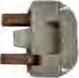 A fuse, whose thin inner wire melts when too large a current passes through it