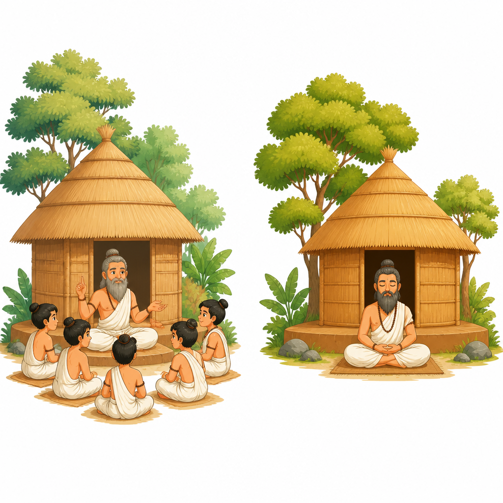 एउटै जङ्गलभित्रका दुई आश्रम, एउटा सिक्नेहरूको भिडले भरिएको र अर्को सुनसान।
