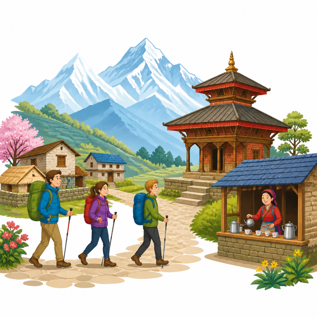 हिमाल र पुराना मन्दिर हेर्न आउने पर्यटकले नेपालको प्राकृतिक र सांस्कृतिक सम्पदा नै पर्यटन विकासको आधार हो भन्ने देखाउँछन्।