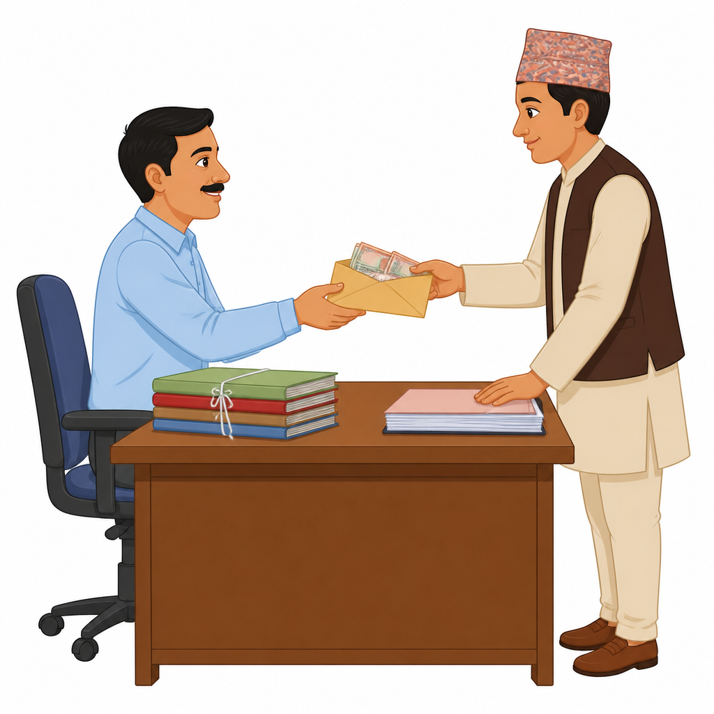 काम गरिदिएवापत कमिसन वा नगद लिने यही कामलाई आर्थिक भ्रष्टाचार भनिन्छ।