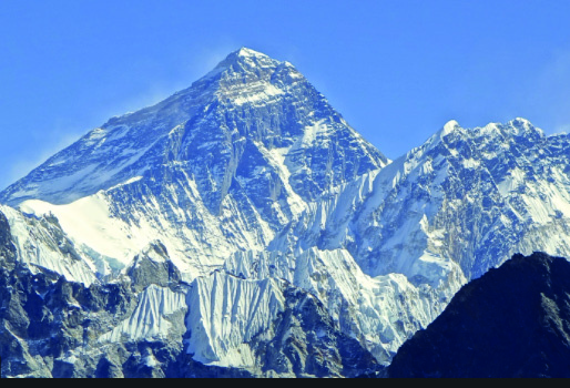 Mt. Everest, the highest peak in the world at 8848.86 metres.
